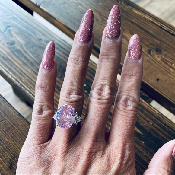 CZ Rhodium Over Sterling Silver Ring 16.13ctw - Picture 3 of 8